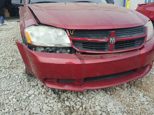 1B3LC46J78N168536 - 2008 DODGE AVENGER SE RED photo 9