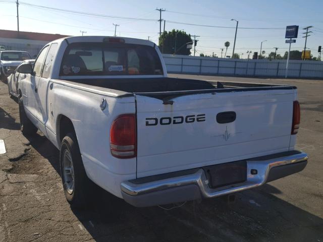 1B7GL22Y2XS121504 - 1999 DODGE DAKOTA WHITE photo 3