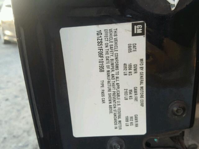 1G1ZS51F06F101958 - 2006 CHEVROLET MALIBU LS შავი ფოტო 10