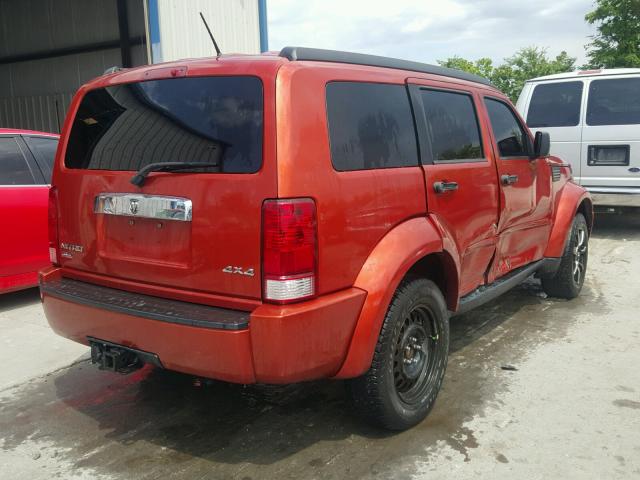 1D8GU58K57W720313 - 2007 DODGE NITRO SLT ORANGE photo 4