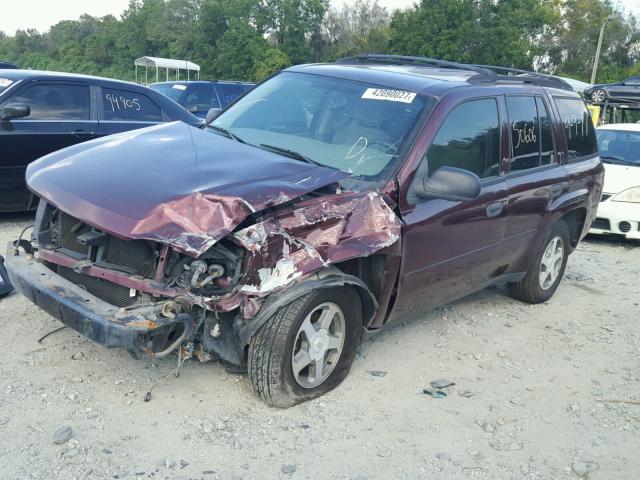 1GNDS13S262233039 - 2006 CHEVROLET TRAILBLAZE BURGUNDY photo 2