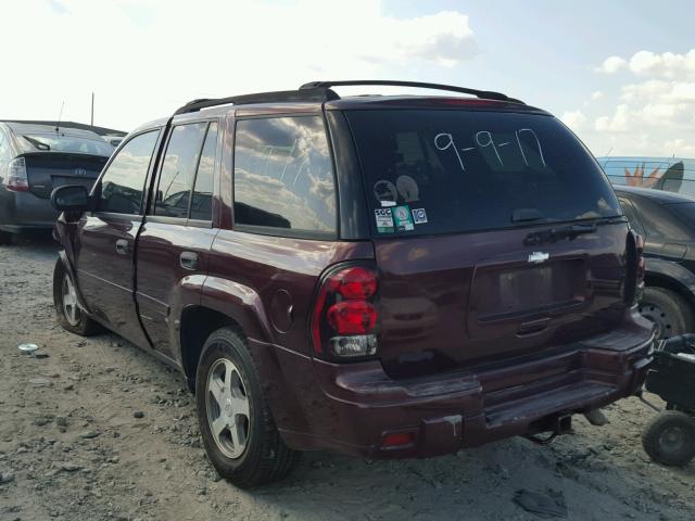 1GNDS13S262233039 - 2006 CHEVROLET TRAILBLAZE BURGUNDY photo 3