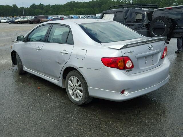 2T1BU4EE1AC480081 - 2010 TOYOTA COROLLA SILVER photo 3