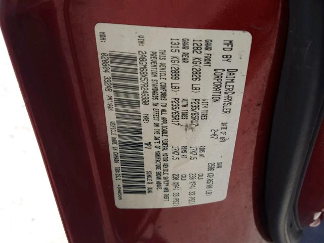 2A8GM68X57R246980 - 2007 CHRYSLER PACIFICA T RED photo 10