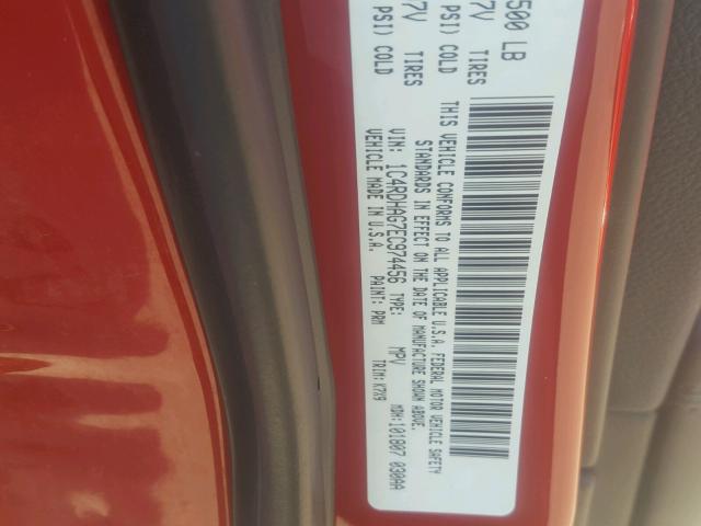 1C4RDHAG7EC974456 - 2014 DODGE DURANGO SX RED photo 10