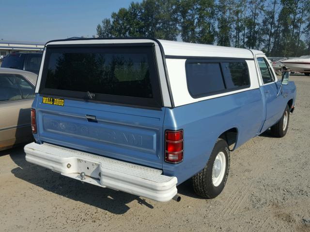 1B7GD14T4DS434364 - 1983 DODGE D-SERIES D BLUE photo 4