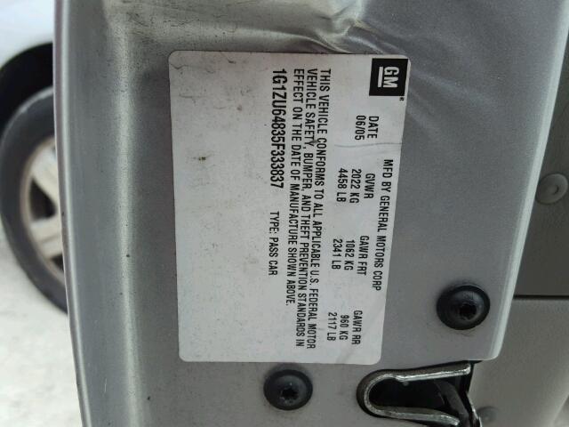 1G1ZU64835F333837 - 2005 CHEVROLET MALIBU MAX SILVER photo 10