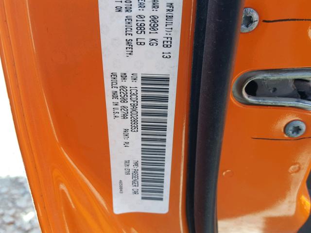 1C3CDFBAXDD289353 - 2013 DODGE DART SXT ORANGE photo 10