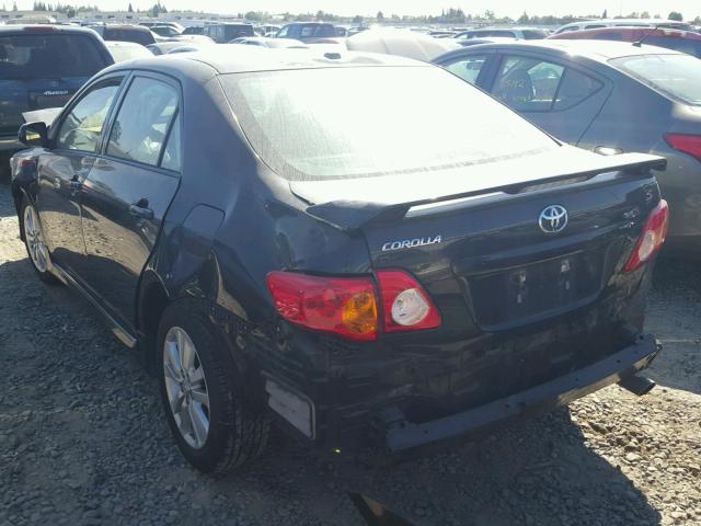 1NXBU40E59Z150770 - 2009 TOYOTA COROLLA BA BLACK photo 3