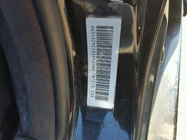 KMHFU45E23A261599 - 2003 HYUNDAI XG BLACK photo 10