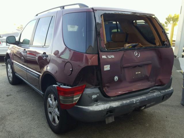 4JGAB54E6WA043595 - 1998 MERCEDES-BENZ ML 320 MAROON photo 3