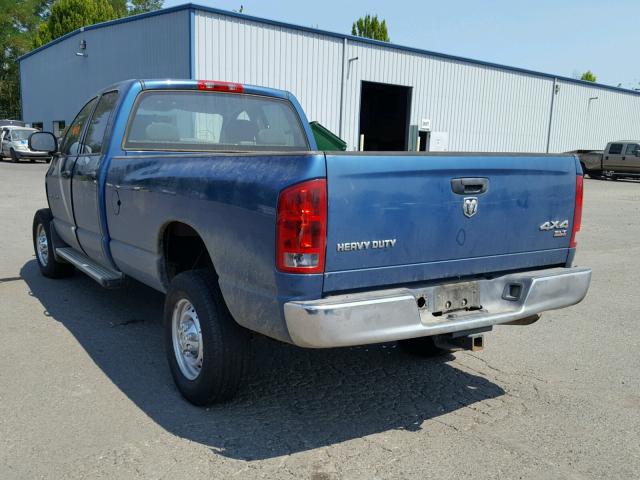 3D7KS28CX5G753864 - 2005 DODGE RAM 2500 S BLUE photo 3