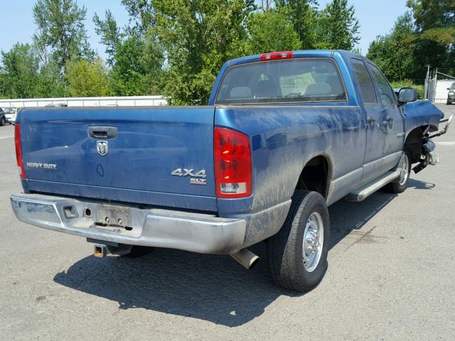 3D7KS28CX5G753864 - 2005 DODGE RAM 2500 S BLUE photo 4