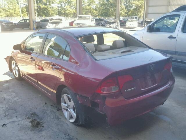 2HGFA16898H534357 - 2008 HONDA CIVIC EX მუქწითელი ფოტო 3