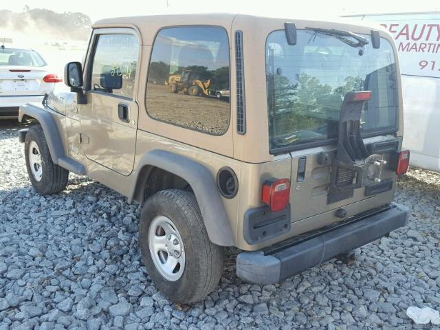 1J4FA49S45P360884 - 2005 JEEP WRANGLER / TAN photo 3