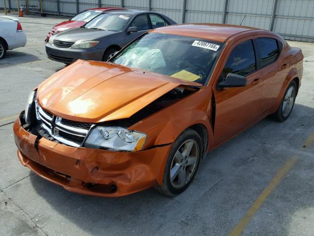 1B3BD4FB0BN587756 - 2011 DODGE AVENGER EX ORANGE photo 2