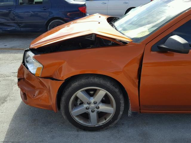 1B3BD4FB0BN587756 - 2011 DODGE AVENGER EX ORANGE photo 9