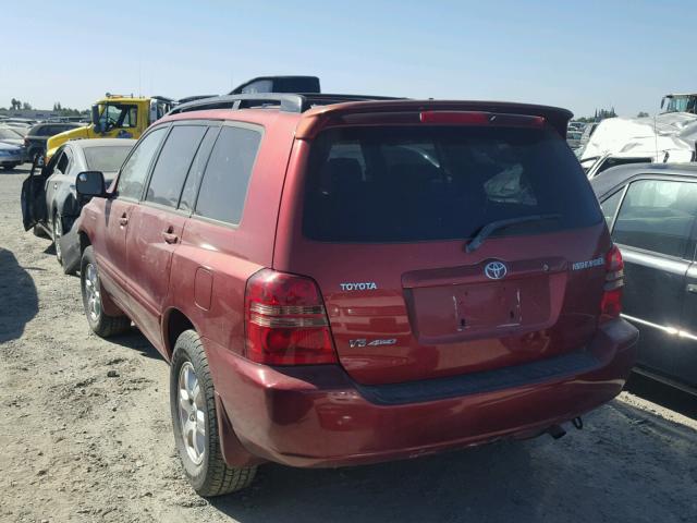 JTEHF21A010036563 - 2001 TOYOTA HIGHLANDER RED photo 3