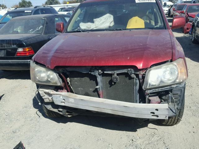 JTEHF21A010036563 - 2001 TOYOTA HIGHLANDER RED photo 9