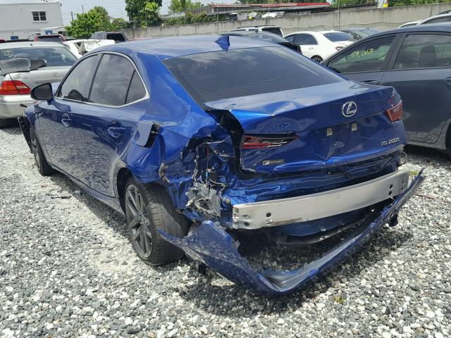 JTHBA1D28G5003716 - 2016 LEXUS IS 200T BLUE photo 3