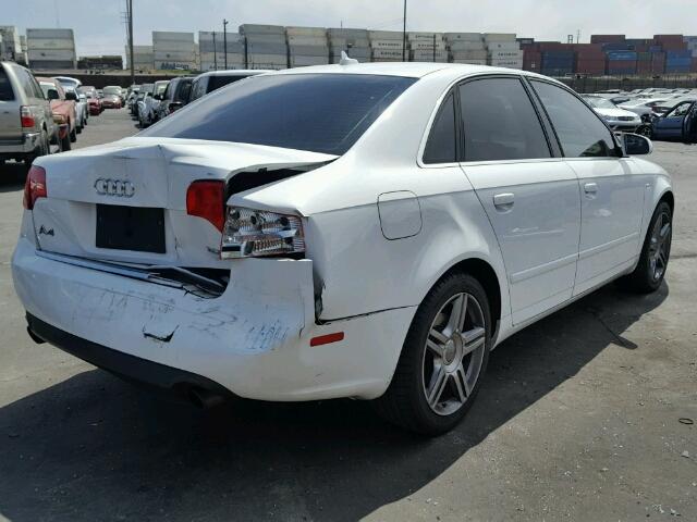 WAUAF78E47A214079 - 2007 AUDI A4 2 WHITE photo 4