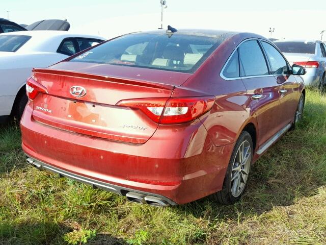 5NPE34AB8FH070149 - 2015 HYUNDAI SONATA SPO RED photo 4