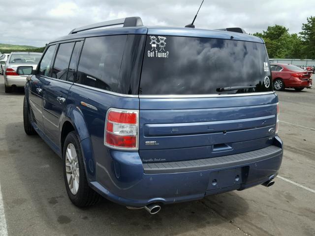 2FMHK6C82JBA21851 - 2018 FORD FLEX SEL BLUE photo 3