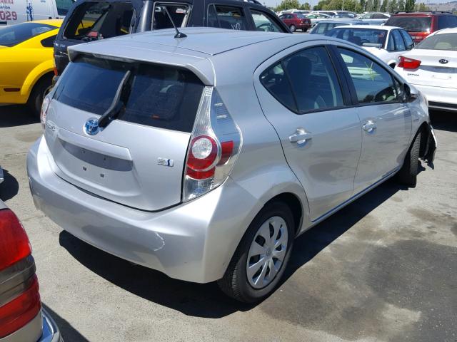 JTDKDTB3XD1540865 - 2013 TOYOTA PRIUS C SILVER photo 4