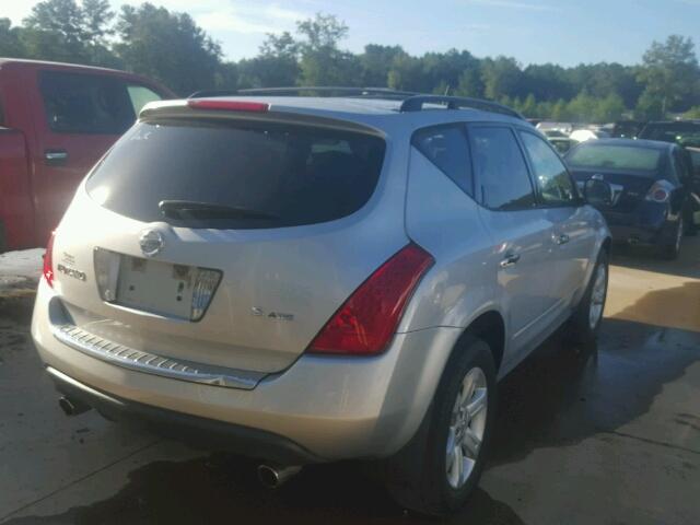 JN8AZ08W37W612515 - 2007 NISSAN MURANO SILVER photo 4