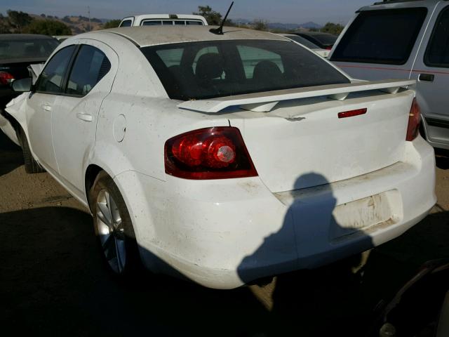 1C3CDZAG3CN261409 - 2012 DODGE AVENGER WHITE photo 3