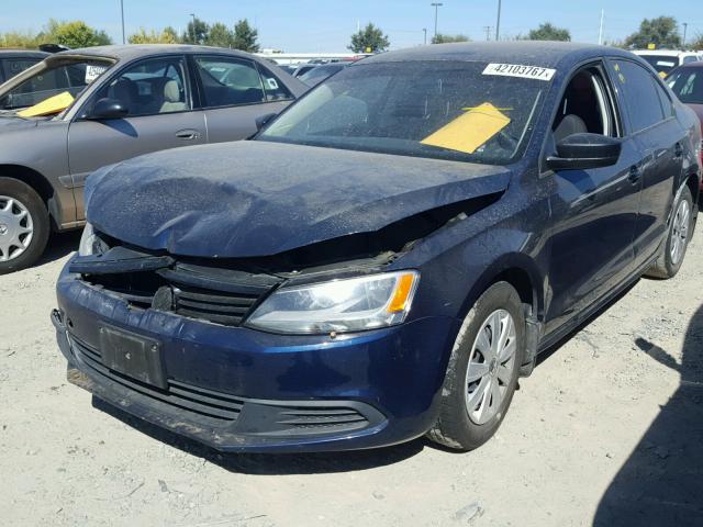 3VW2K7AJ5CM423013 - 2012 VOLKSWAGEN JETTA BASE 蓝色 照片 2