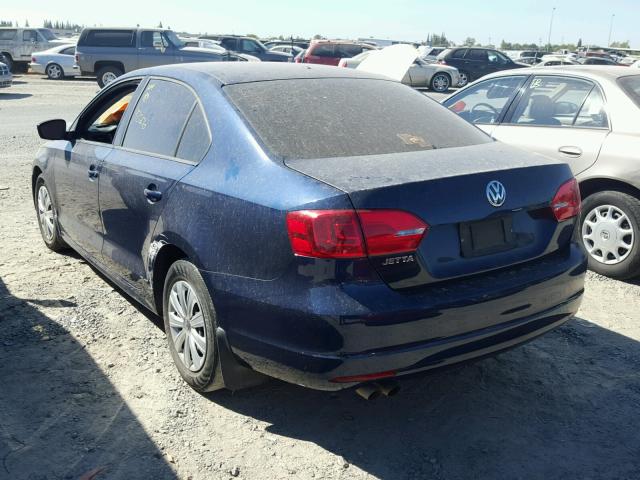 3VW2K7AJ5CM423013 - 2012 VOLKSWAGEN JETTA BASE 蓝色 照片 3