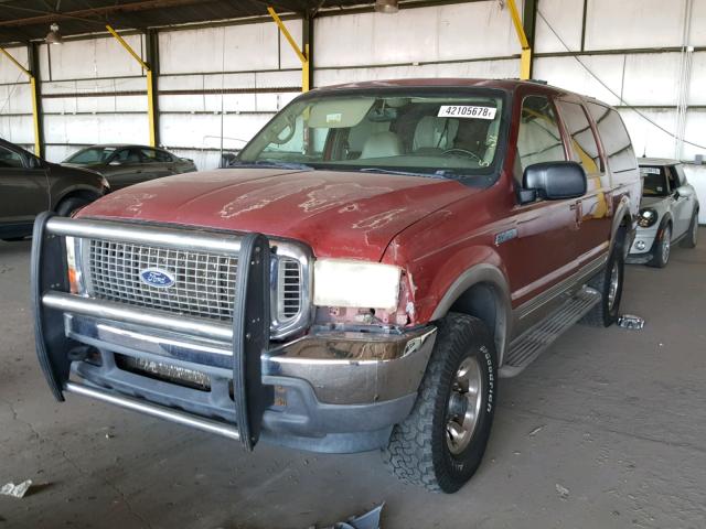 1FMNU43S9YEA53126 - 2000 FORD EXCURSION RED photo 2