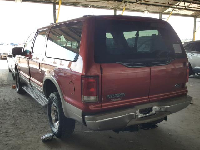 1FMNU43S9YEA53126 - 2000 FORD EXCURSION RED photo 3
