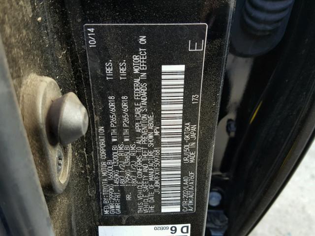 JTJBM7FX1F5097681 - 2015 LEXUS GX BASE BLACK photo 10