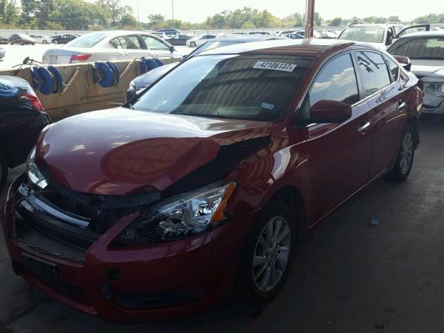 3N1AB7AP5DL672411 - 2013 NISSAN SENTRA S RED photo 2