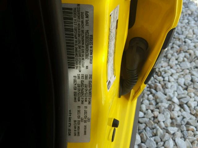 ZFBCFADH1GZ038234 - 2016 FIAT 500L TREKK YELLOW photo 10