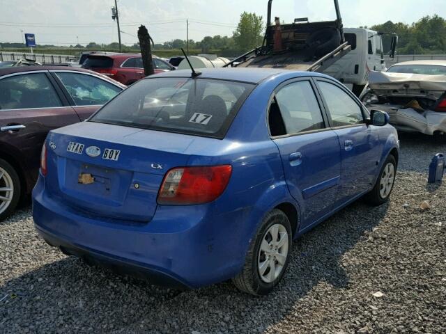 KNADH4A30A6670640 - 2010 KIA RIO BLUE photo 4