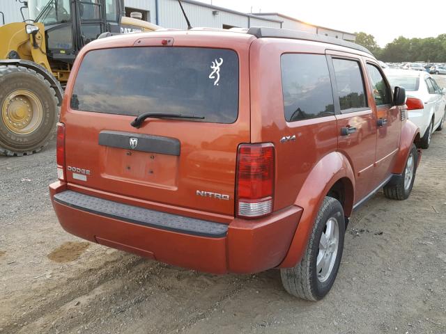 1D8GU28K59W511025 - 2009 DODGE NITRO SE ORANGE photo 4