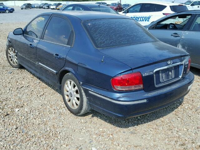 KMHWF35H93A735028 - 2003 HYUNDAI SONATA GLS BLUE photo 3