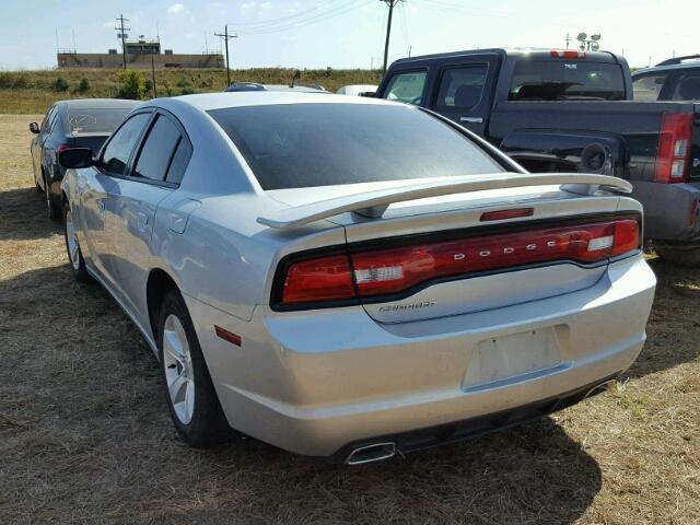 2C3CDXBG7CH228666 - 2012 DODGE CHARGER SILVER photo 3