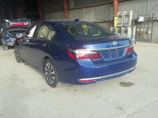 JHMCR6F59HC009829 - 2017 HONDA ACCORD HYB BLUE photo 3