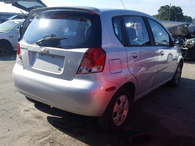 KL1TD66696B633469 - 2006 CHEVROLET AVEO BASE Srebrny zdjęcie 4