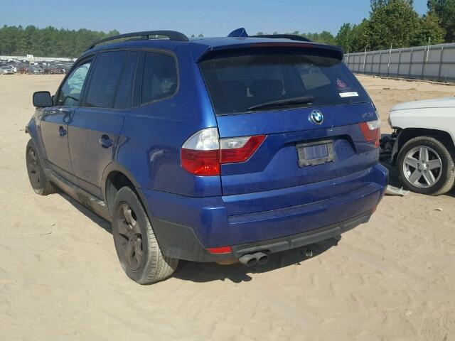 WBXPC93457WF09541 - 2007 BMW X3 3.0SI BLUE photo 3