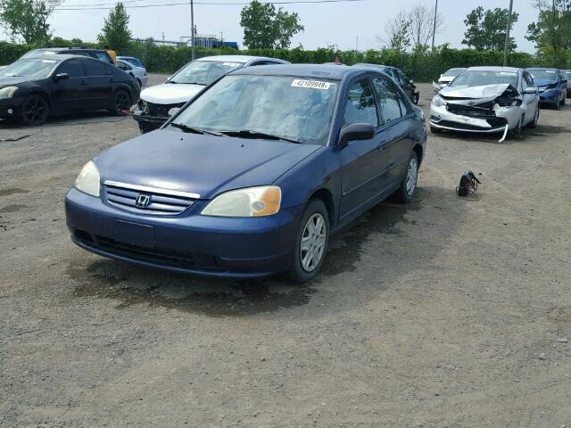 2HGES16463H942264 - 2003 HONDA CIVIC DX BLUE photo 2