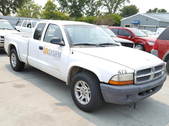 1D7GL12K04S653681 - 2004 DODGE DAKOTA SXT WHITE photo 1