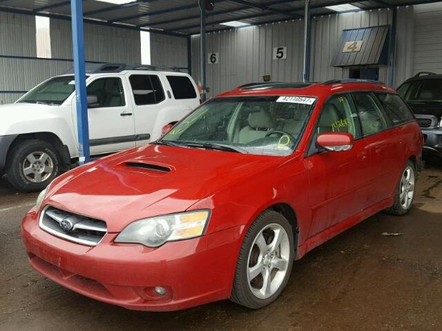 4S3BP676X54322906 - 2005 SUBARU LEGACY GT RED photo 2