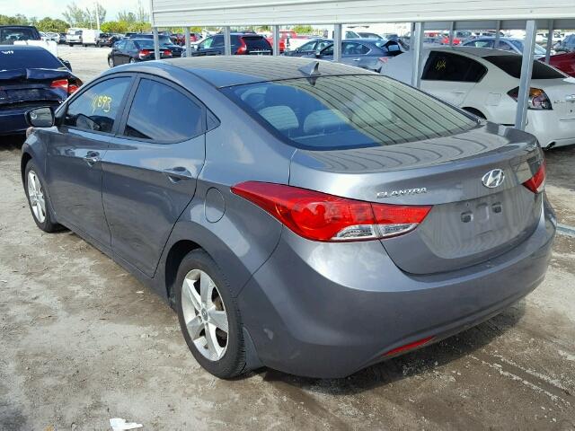 5NPDH4AE9CH116770 - 2012 HYUNDAI ELANTRA GRAY photo 3