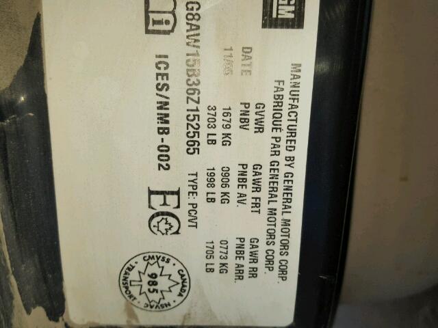 1G8AW15B36Z152565 - 2006 SATURN ION LEVEL BLACK photo 10
