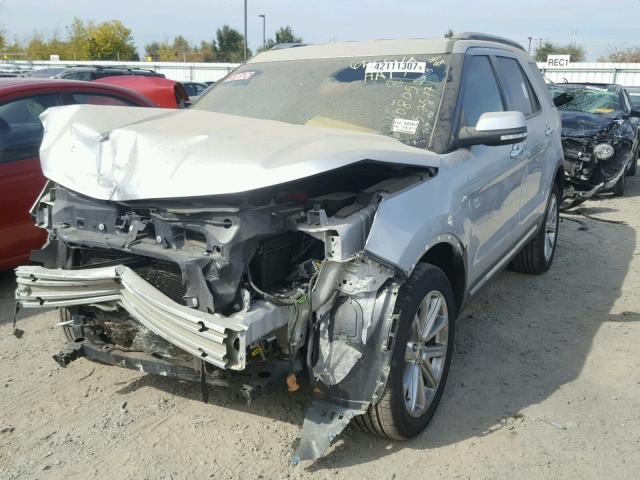 1FM5K8F84GGC49829 - 2016 FORD EXPLORER L SILVER photo 2